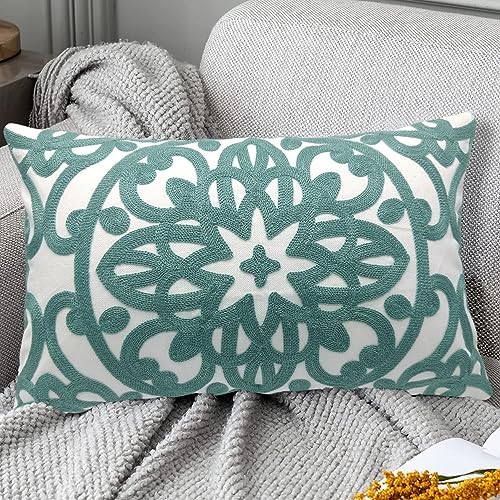 Alysheer Boho Embroidered Lumbar Throw Pillow Cover 12"x 20" - Image 5
