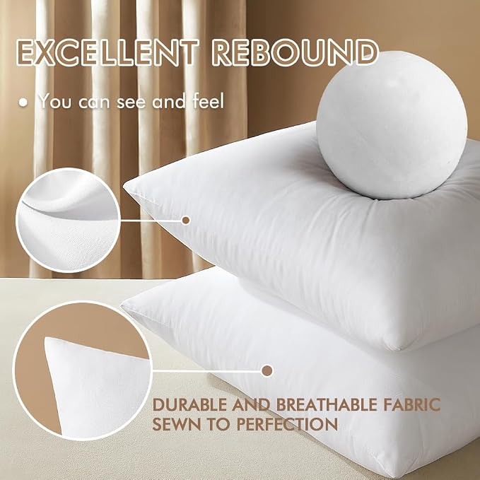 MIULEE 12x20 Inch Throw Pillow Insert Set of 4, Premium Pillow Stuffer Sham - Image 3