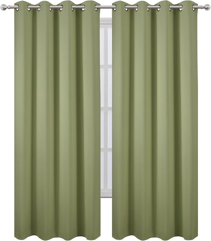 LEMOMO Blackout Curtains 52 x 108 inch/Sage Green Curtains Set of 2 - Image 2