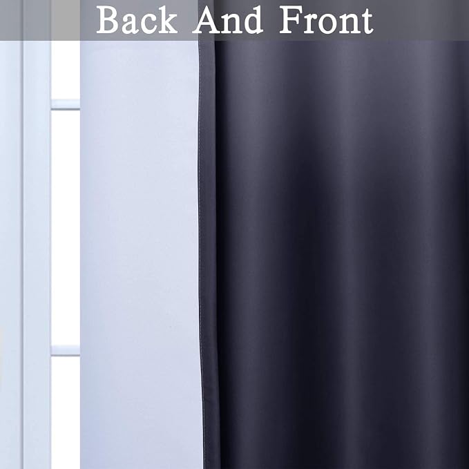 SimpleHome Gradient Color Ombre Room Darkening Curtains Blackout Black Thermal - Image 4