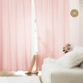 HOMEIDEAS Non-See-Through Blush Pink Privacy Sheer Curtains, 52 X 54 Inches by HOMEIDEAS