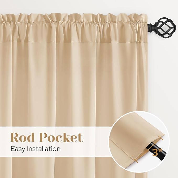 HOMEIDEAS Non-See-Through Beige Privacy Sheer Kitchen Curtains, 30 X 24 Inches - Image 7