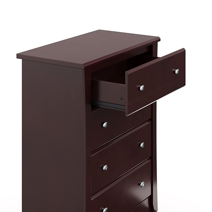 Storkcraft Crescent 4 Drawer Chest (Espresso) – GREENGUARD Gold Certified, Easy-to-Match Chest of Drawers for Nursery and Kids Bedroom, Dresser Organizer for Children’s Bedroom