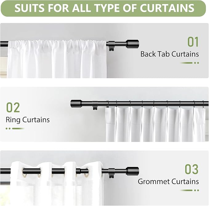 5/8” Diameter Curtain Rods 30-45 Inch, - Image 7