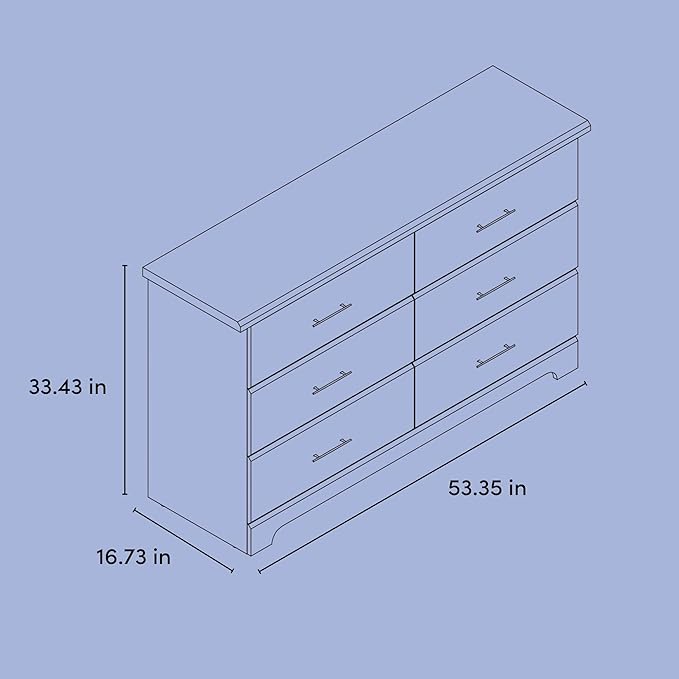 Storkcraft Brookside 6-Drawer Dresser (Gray) – GREENGUARD Gold Certified, Nursery & Kids Storage, Nursery Essentials, Kids Room Storage, Durable Bedroom Dresser