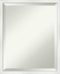 Amanti Art White Bathroom Mirror for Over Sink, 21x17 Breeze Distressed White Rectangle Vanity Mirror, Small Country Rustic Wood Frame, Hangs Horizonally and Vertically, Bathroom Wall Decor, Beveled