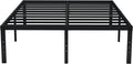 EMODA 18 Inch King Bed Frame No Box Spring Needed, Heavy Duty Tall Metal Platform with Large Storage Space, Noise Free, Easy Assembly, Black