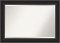 Amanti Art Black Bathroom Mirror for Over Sink, 30x42 Colonial Black Rectangle Vanity Mirror, Large Traditional Frame, Hangs Horizonally and Vertically, Bathroom Wall Decor, Beveled Edge