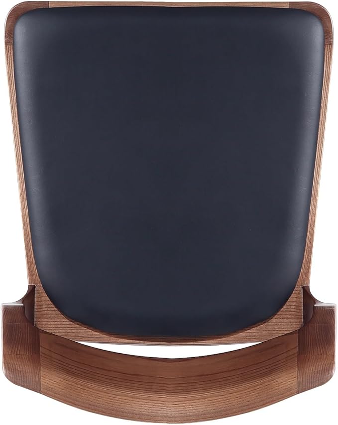 Manhattan Comfort Moderno Stackable Dining Chairs with Leatherette Upholstered Seat, Foam Padding & Solid Wood Frame, Suitable for Kitchen or Restaurant Usage, Set of 4, Black