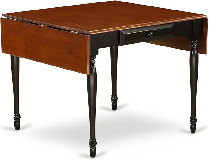East West Furniture MZAV3-BCH-W 3 Piece Dinette Set for Small Spaces Contains a Rectangle Dining Table with Dropleaf and 2 Kitchen Dining Chairs, 36x54 Inch, Black & Cherry