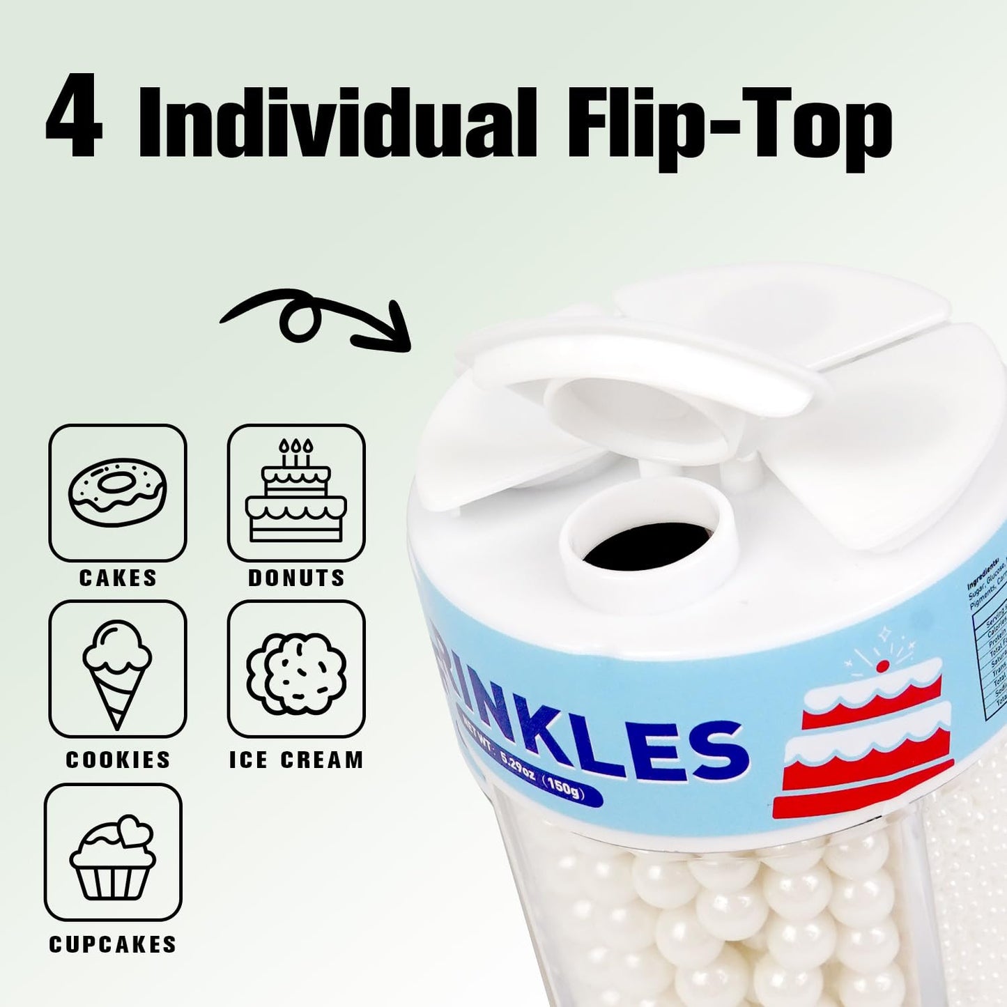 White Pearls, Sprinkles, Edible Pearl Sprinkles for Cake Decorating, 150g/5.29oz, Food Grade, Baking Cake Decoration & Cupcake Topper, Wedding Party Valentines Supplies