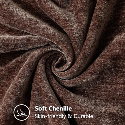 decorUhome Soft Chenille Throw Pillow Covers 26x26 Set of 2 Chocolate - Image 4