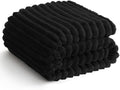 HIMEET Black Ribbed Queen Size Blanket by Unknown
