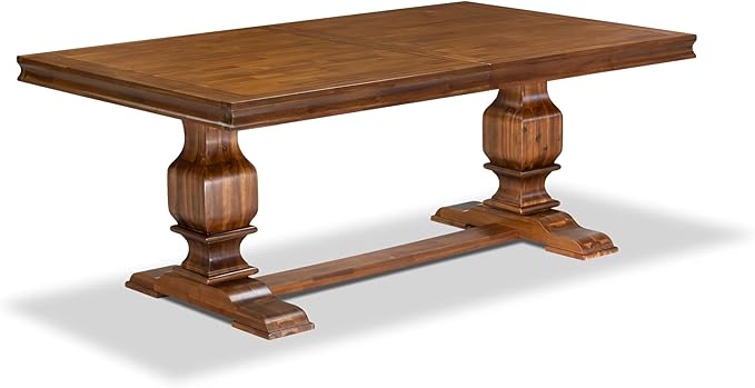NKAM9-AWA-34 9-Piece Dining Table Set Includes a Kitchen Table and 8 Dark Grey Polyester Fabric Dinner Chairs with High Back - Antique Walnut Finish