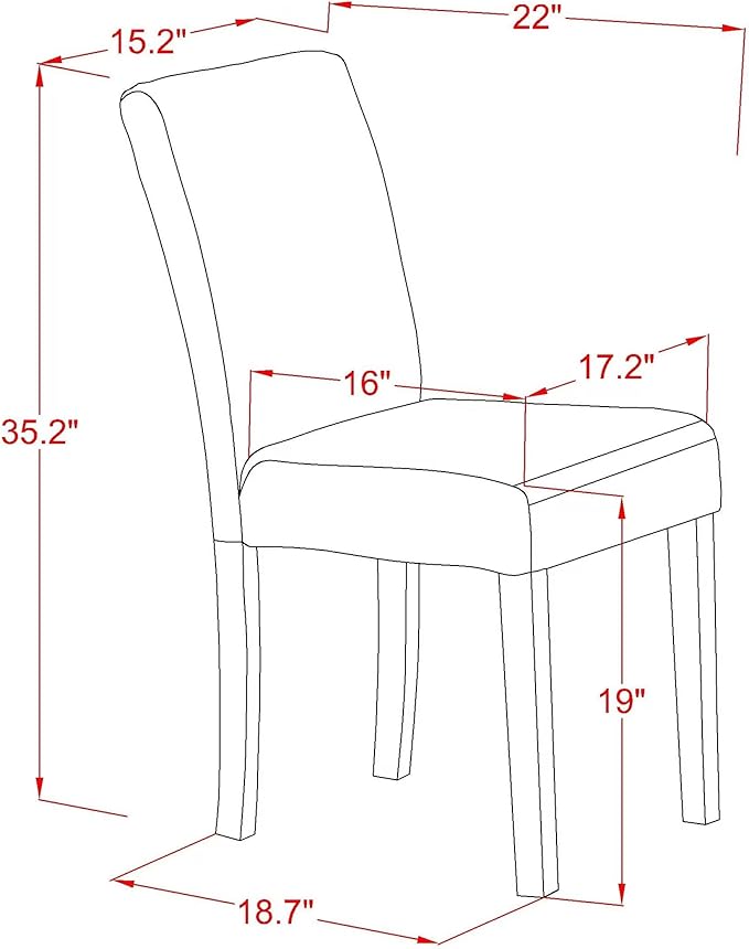 East West Furniture V696AB106-7 7 Piece Dining Set Consist of a Rectangle Dining Room Table with V-Legs and 6 Shitake Linen Fabric Upholstered Chairs, 36x60 Inch, Multi-Color