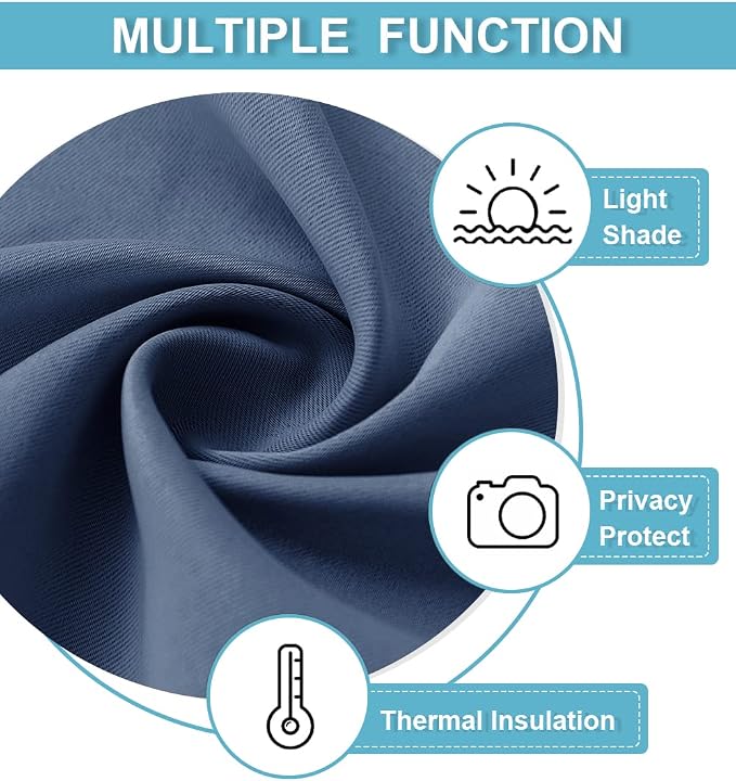 RYB HOME Half Curtain Tiers 36 inch Length, Rod Pocket Summer Heat Blocking - Image 7