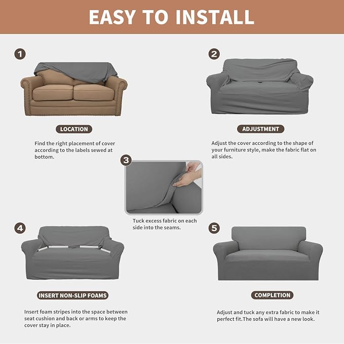 Easy-Going 100% Waterproof Oversized Chair Couch Cover, Dual Waterproof Sofa - Image 5