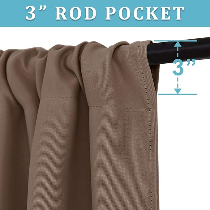 RYB HOME Cafe Blackout Curtains 24 inch Length, RV Curtains - Image 3
