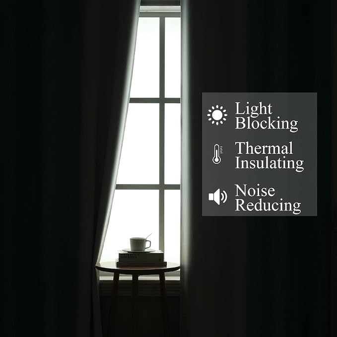 Estelar Textiler Teal and Greyish White Blackout Curtains 54 Inch Length - Image 3