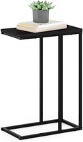 Furinno Camnus Modern Living C Shaped Sofa Side Table, 9.8 in x 17.9 in x 25 in, Americano