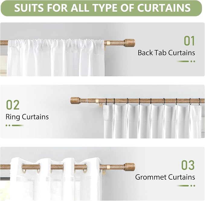 5/8” Diameter Curtain Rods 30-60 Inch, - Image 7