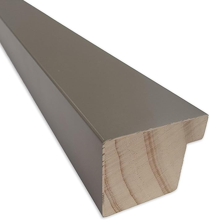 Amanti Art Grey Wall Mirror 27x21 Edwin Clay Grey Rectangle Bathroom Mirror for Wall Decor Living Room, Medium Casual Wood Frame, Hangs Horizonally and Vertically, Bathroom Decor, Beveled Edge from WI