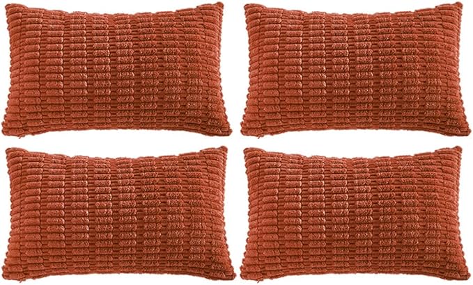 Fancy Homi 4 Packs Boho Burnt Orange Fall Decorative Throw Pillow Covers 14x24 by Fancy+Homi