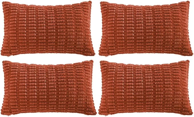 Fancy Homi 4 Packs Boho Burnt Orange Fall Decorative Throw Pillow Covers 16x24 by Fancy+Homi