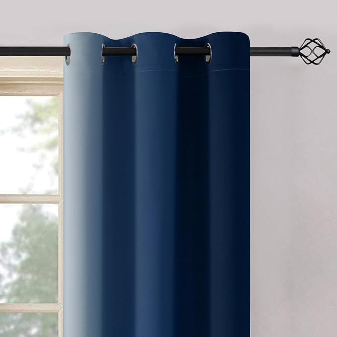Yakamok Blue and Greyish White Ombre Curtains, Room Darkening Gradient Color - Image 3