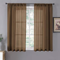 Tollpiz Short Sheer Curtains Linen Textured Bedroom Curtain Sheers Light by Tollpiz