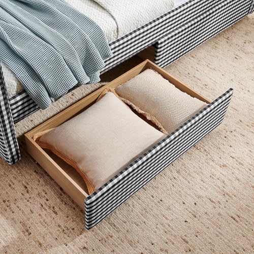 KEIKI Twin Size Upholstery Gingham Daybed - Image 7