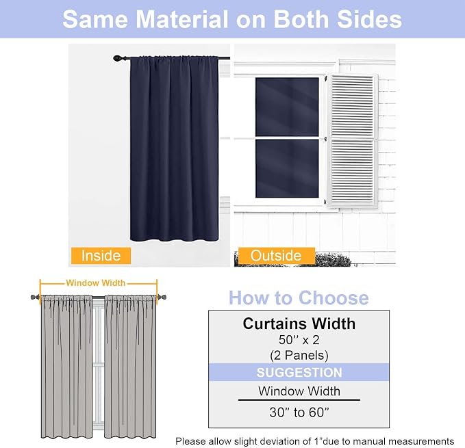 Simplebrand Ava Navy Blue Blackout Curtains - Image 9