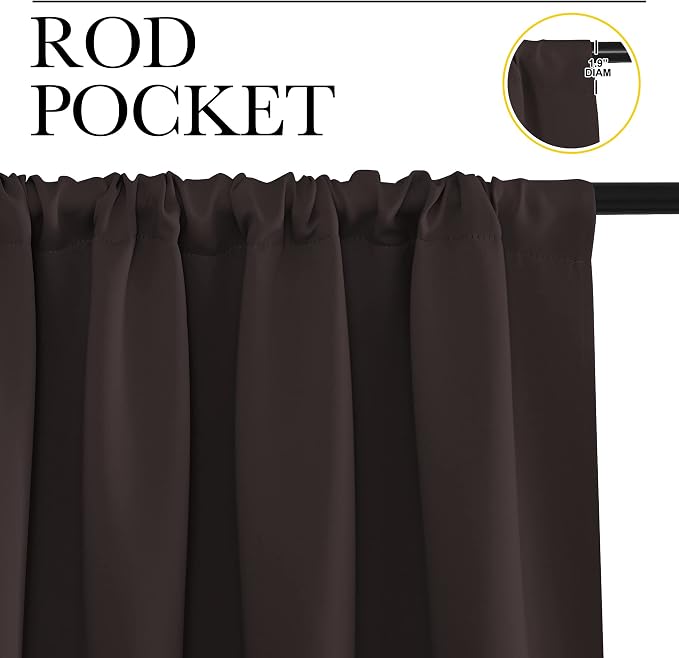 NICETOWN 2 Panels Blackout Curtains, Rod Pocket Thermal Insulated Drapes - Image 2