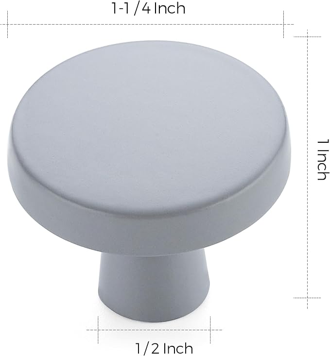 Ravinte 10 Pack Drawer Pulls 1-1/4 Inch Kitchen Cabinet Knobs Solid Round Dresser Drawer Knobs Grey Dresser Knobs Drawer Knobs Simple Cabinet Hardware for Cupboard Drawer Pulls