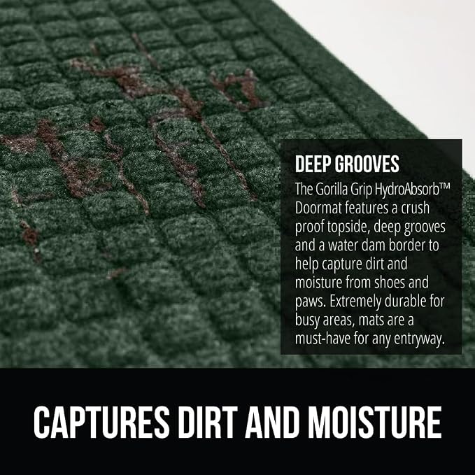 GORILLA GRIP® Ultra Absorbent Front Door Mat Outside Entrance, Traps Dirt and - Image 4