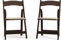 Flash Furniture 2 Pack HERCULES Series Fruitwood Wood Folding Chair with Vinyl Padded Seat