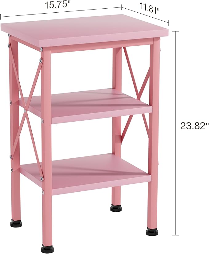VECELO Modern Nightstands X-Design Side End Table Night Stand with Storage Shelf for Bedroom,Living Room