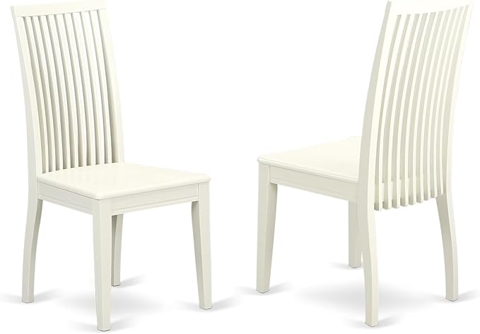 East West Furniture LGIP5-LWH-W 5 Piece Dining Room Table Set Includes a Rectangle Kitchen Table with Butterfly Leaf and 4 Dining Chairs, 42x84 Inch, Linen White