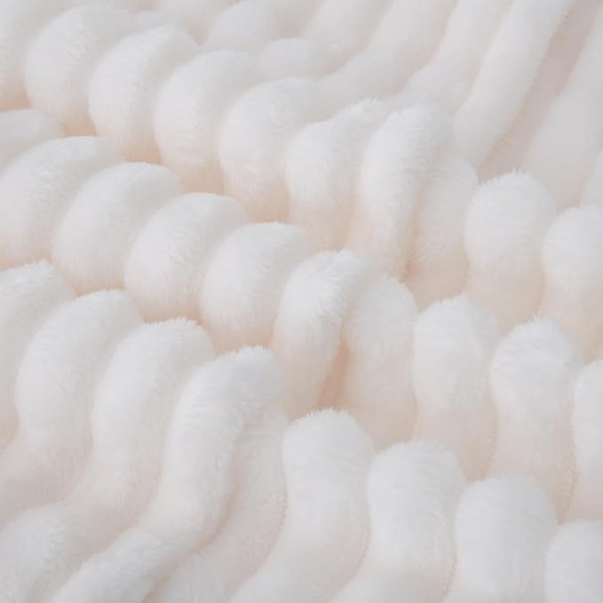 Cream White Fleece Throw Blanket 50”×60” - Image 6