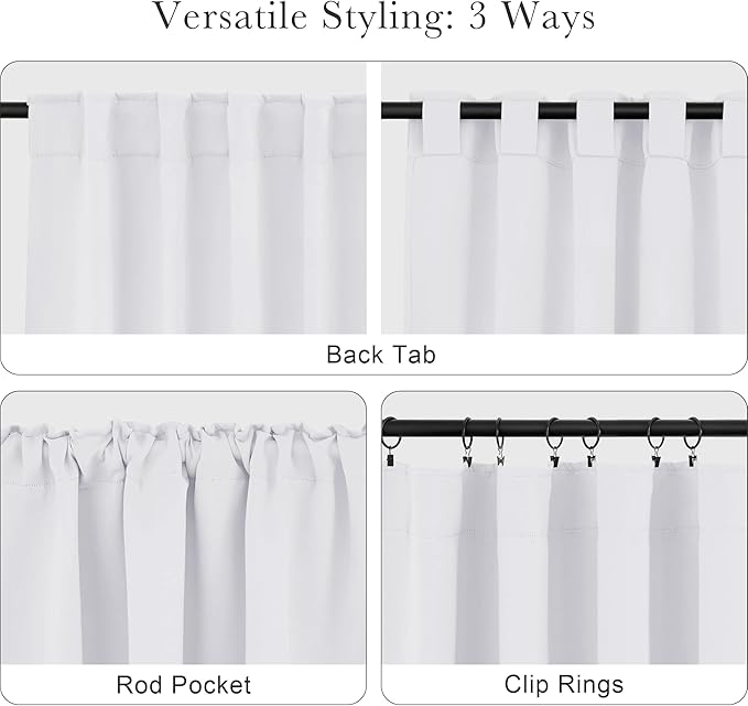 PONY DANCE 50% Light Filtering Curtains 96 inch Long, Non-See-Through Curtains - Image 5