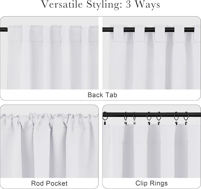 PONY DANCE White 50% Lighting Blocking Curtains - Image 5