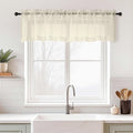 Cream Valances for Windows 14 inch Length 2 Panels Set, Small Voile Sheer by Home