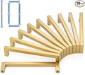 KOOFIZO Solid Square Bar Cabinet Handle - Brushed Gold Furniture Pull, 5 Inch/128mm Screwhole Distance, 10-Pack for Kitchen Cupboard Door, Bedroom Dresser Drawer, Bathroom Wardrobe Hardware