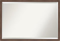 Amanti Art Brown Wall Mirror 26x38 Florence Medium Brown Rectangle Bathroom Mirror for Wall Decor Living Room, Large Casual Frame, Hangs Horizonally and Vertically, Bathroom Decor, Beveled Edge
