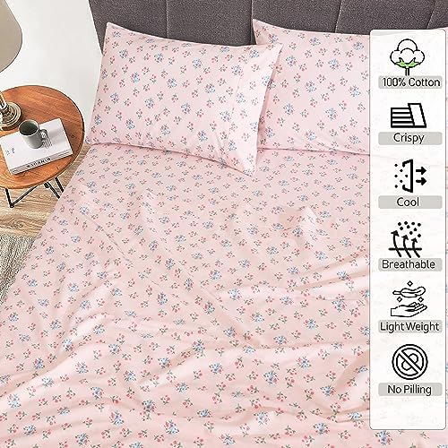 RUVANTI 100% Cotton California King Sheets, Percale Sheet Set, Spring On - Image 2