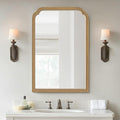 WallBeyond Wood Bathroom Mirrors for Wall Mounted, 24" x 36" Rustic Wood Frame Wall Mirrors Decorative for Living Room or Bedroom Vanity Mirror (Natural Color)