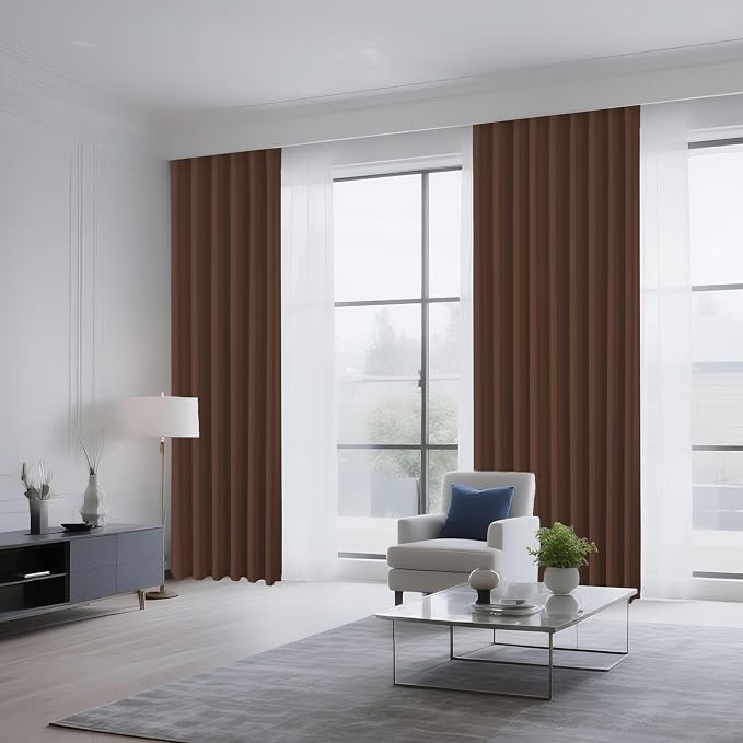 CUCRAF Brown Blackout Curtains 84 inch Length 2 Panels Set, Rod Pocket Room - Image 8