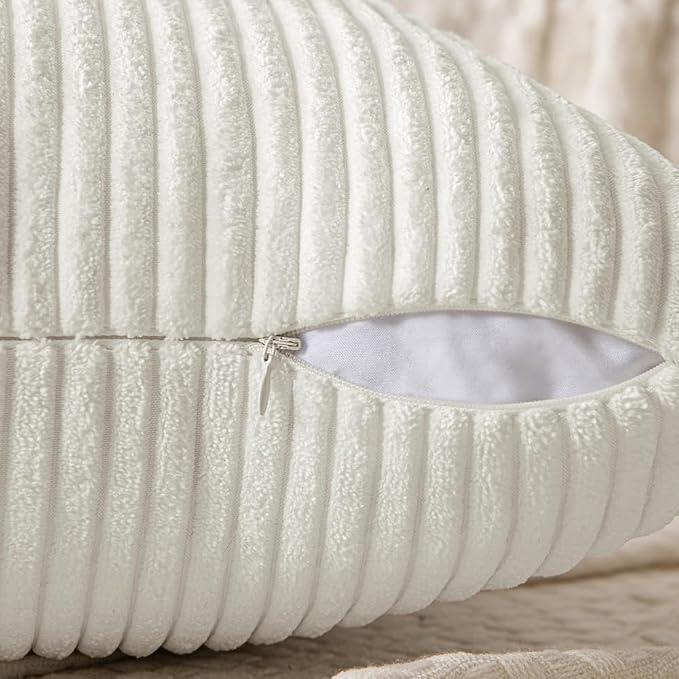 MIULEE White Decorative Throw Pillow Covers 18x18 Inch - Image 3