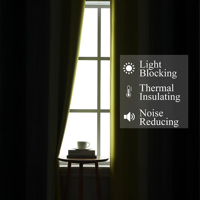 Estelar Textiler Navy Blue and Yellow Ombre Blackout Curtains 90 Inches Long 2 - Image 3