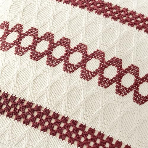 MIULEE Christmas Burgundy Boho Decorative Lumbar Pillow Covers - Image 4